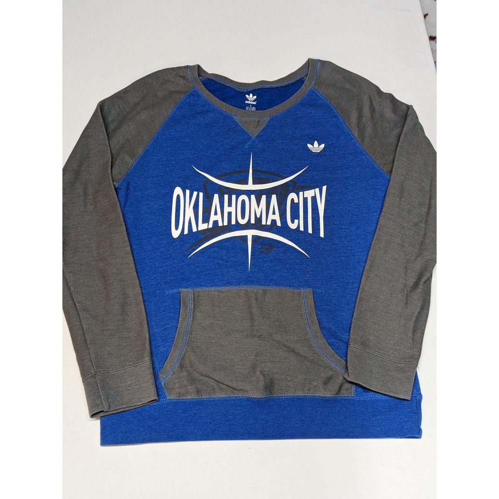 Adidas Originals Oklahoma City Thunder Raglan Sweatshirt‎ Blue Grey Mens Large